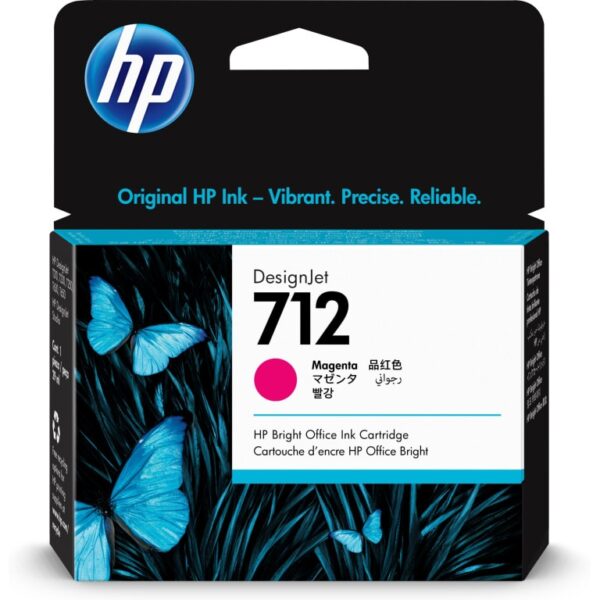 HP 712 Magenta – Cartouche d’encre HP d’origine (3ED68A)