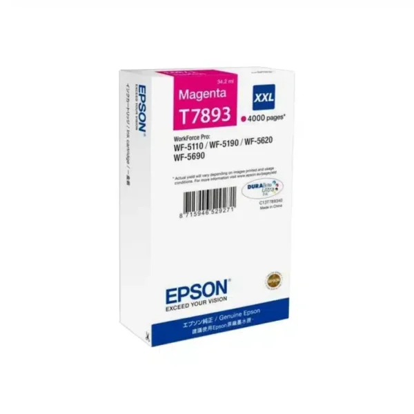 Cartouche d’encre EPSON T7893 Magenta XXL – 4000 pages (C13T789340)