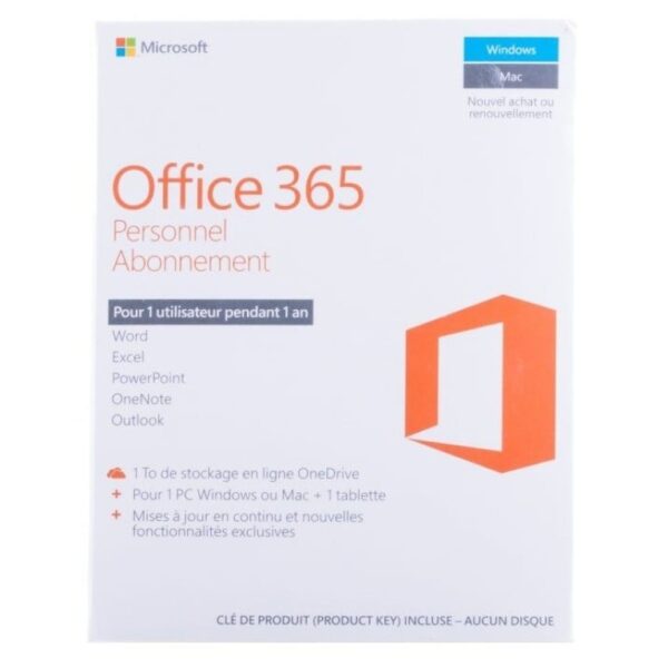 Microsoft Office 365 Personnel Français – 1 an (QQ2-00890)