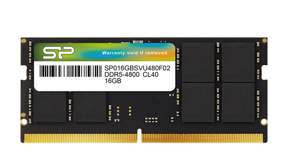 Barette mèmoire Silicon Power 16 GB – DDR5-4800 CL40 SODIM (SP016GBSVU480F02)